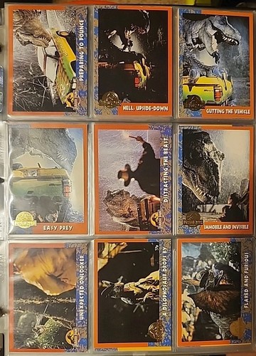 Jurassic Park Movie Series 1 1993 Topps Complete Base Card Set 88 (47 Gold Foil) - Picture 5 of 12