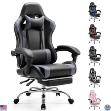Sweetcrispy Computer Video Game Desk Chair - Ergonomic Comfy Lumbar Support with