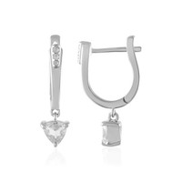 Cavill WeißE Topas Ohrringe 925 Silber Platin Trillantschliff Damen