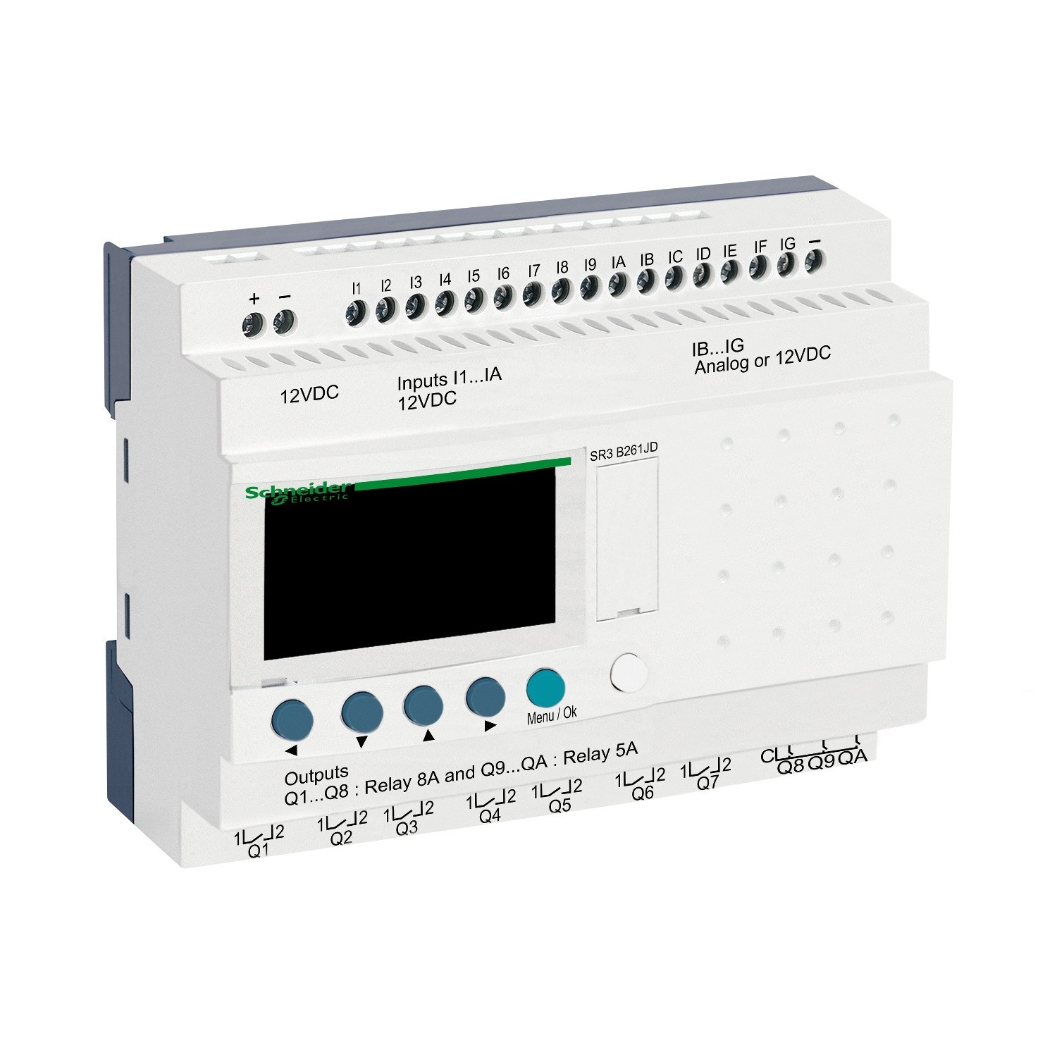 Automate Zelio Logic SR3B261JD 24V DC Extensible avec Écran de Programmation LCD