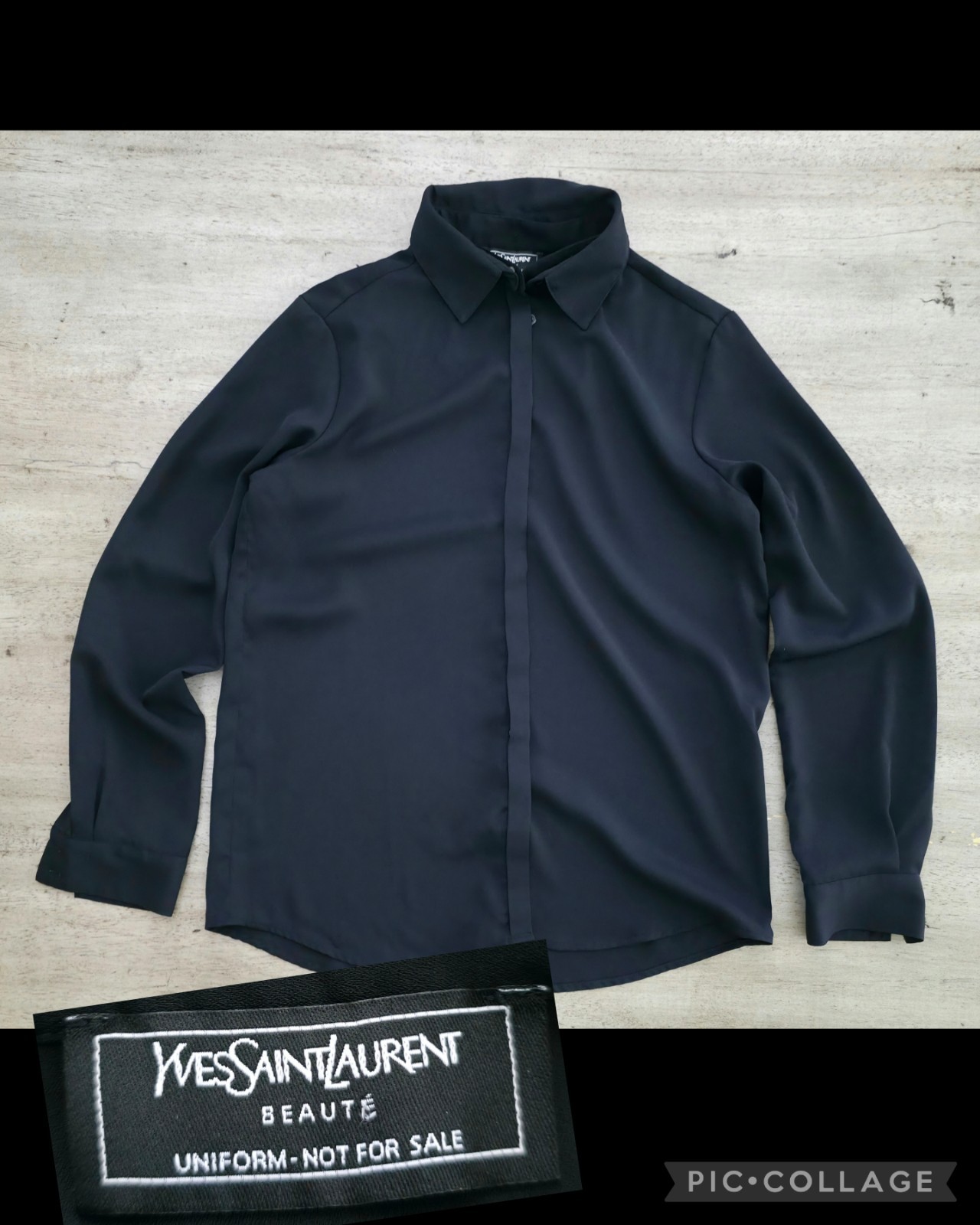 Camicia nera YVES SAINT LAURENT Beaute Uniform taglia 38 M donna