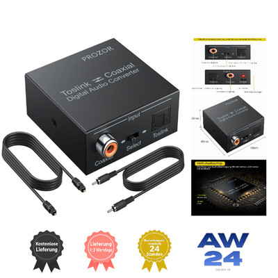 Prozor optisch koaxial Wandler DAC Konverter 192kHz Toslink SPDIF 6 Kanäle Audio