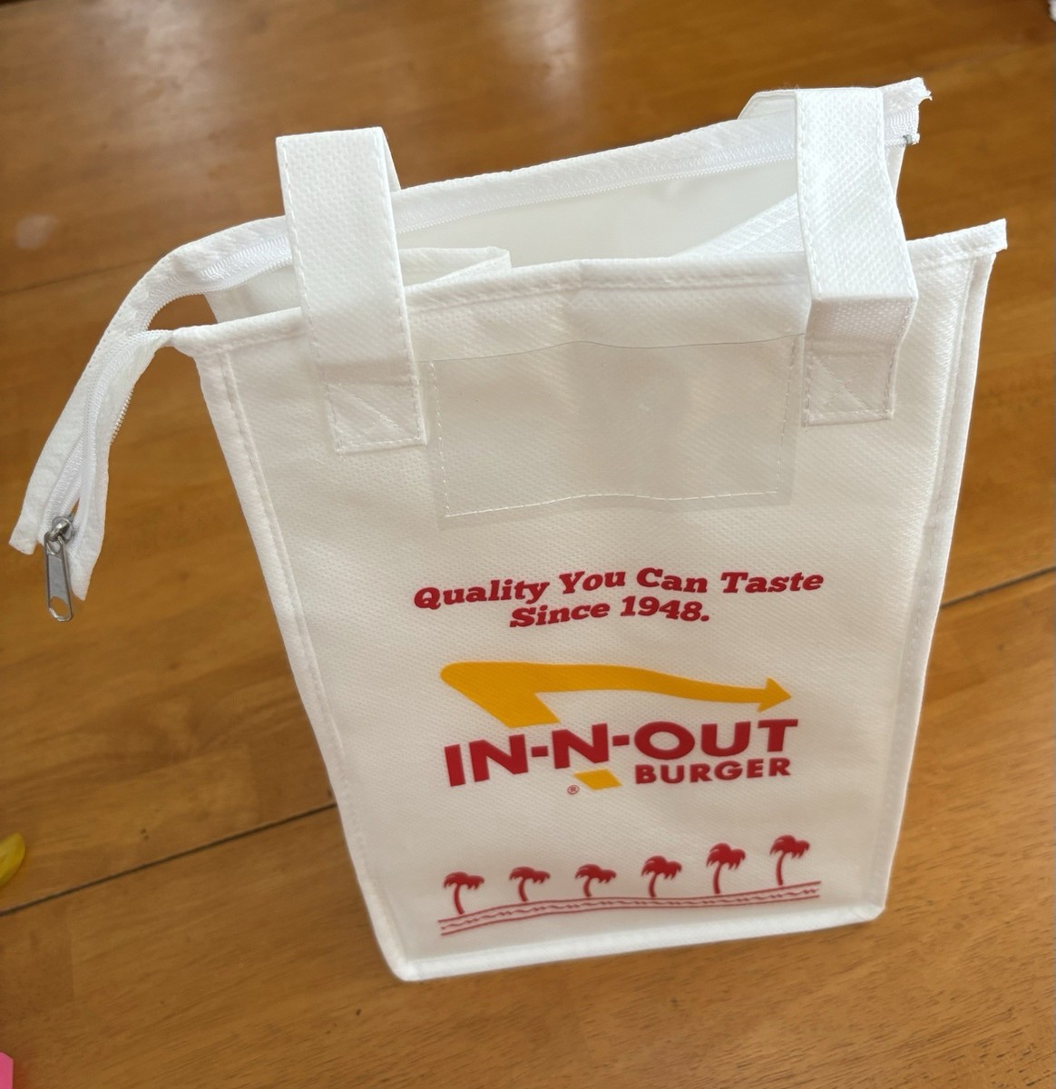 IN-N-OUT BURGER - New White Insulated Lunch Tote Bag -11 3/4” tall