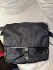 Prada Messenger/Crossbody Bag Tessuto Nylon, Black/Silver Hardware