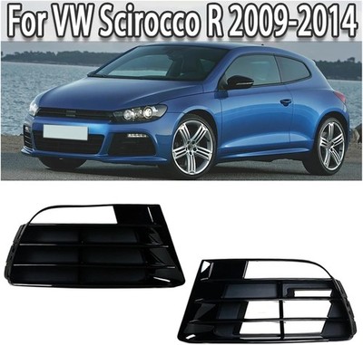 Pair Front Bumper Fog Light Covers Bezel For VW Scirocco R 2009-2014