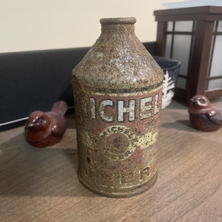 Rare & Rough Michel Crowntainer Cone Top Beer Can 1940’s xxEMPTYxx 🍺🍺🍺