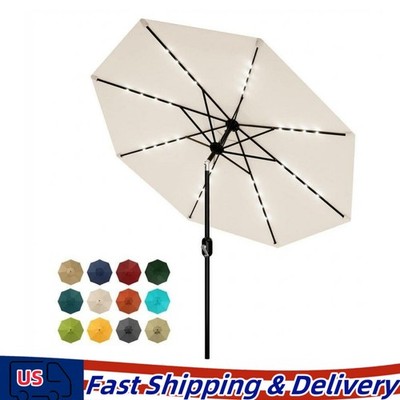 best rectangular patio umbrella with lights Solar LED Lighted w/ Tilt Adjustment, UV-Resistant SKY6441:0-1020-292-108 Size:48
