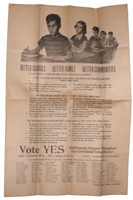 Newark Valley Centralized School District NY Vintage Broadside Bond Issue