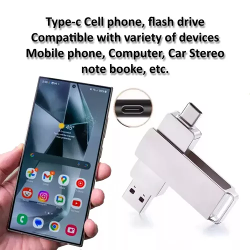 Highspeed USB Stick 2in1 USB-C Type-C 3.0 Dual Speicherstick 1TB 2TB 64TB Metall - Bild 5 von 19