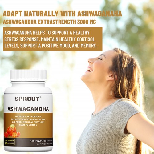 Ashwagandha 3000 mg Stressabbau-Formel Stimmungs- und emotionale Unterstützung - Bild 6 von 6