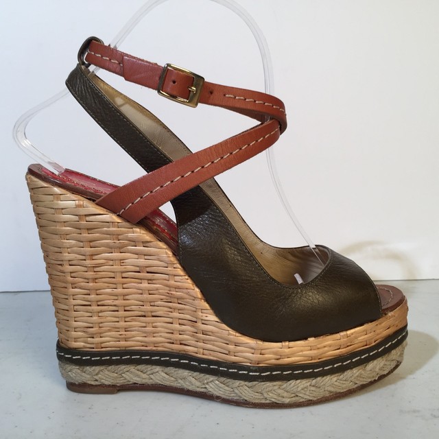 wicker platform sandals