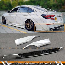 For 18-22 Accord Yofer Platinum White Pearl Rear Bumper Diffuser Corner Apron