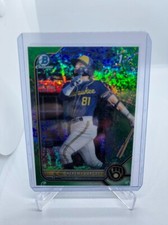 2022 Bowman Chrome 1st Jheremy Vargas Green Refractor /99 Brewers BCP-144 SP RC