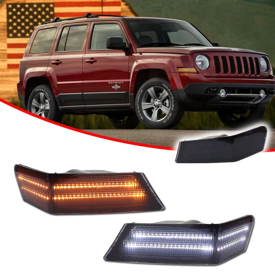 Luces de esquina intermitentes LED intermitentes de señal de giro para Jeep Patriot 07-17 2X Foto 3 de 4