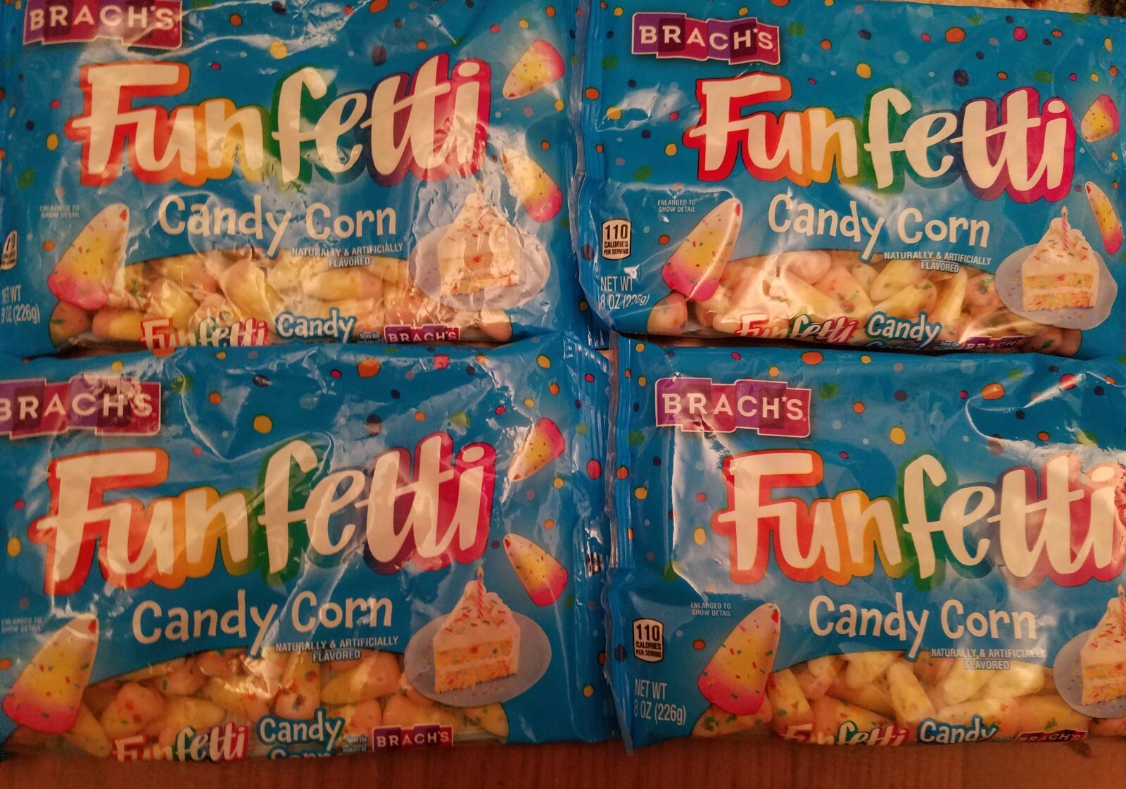 Brach's Funfetti Candy Corn Halloween Limited Edition 8 oz ea. Lot of 4