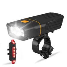 USB Rechargeable Bike Light Front, Super Bright 3 Led 3000 Lumens, Runtime 10hrs