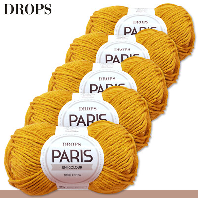 Drops  5 x 50 g Paris Baumwolle Sommergarn Wolle Stricken Häkeln 57 Farben