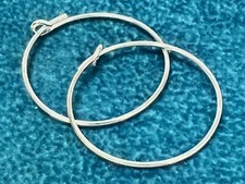 11x STERLING SILVER 20mm Round Beading Hoop Earring Wire