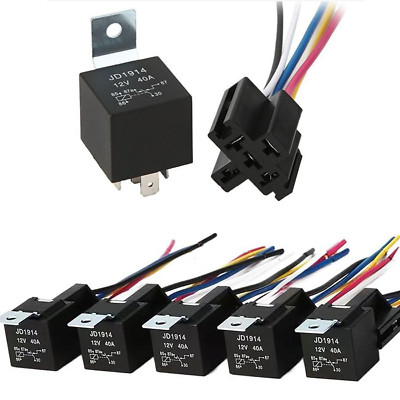5pcs 12V 40A Wasserdichtes Relais Kabelsatz 5 PIN KFZ Schließer Öffner Relais