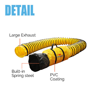 XPOWER 16DH25 Flexible 16''Diameter 25Feet PVC Ducting Hose Multimodels fit parts