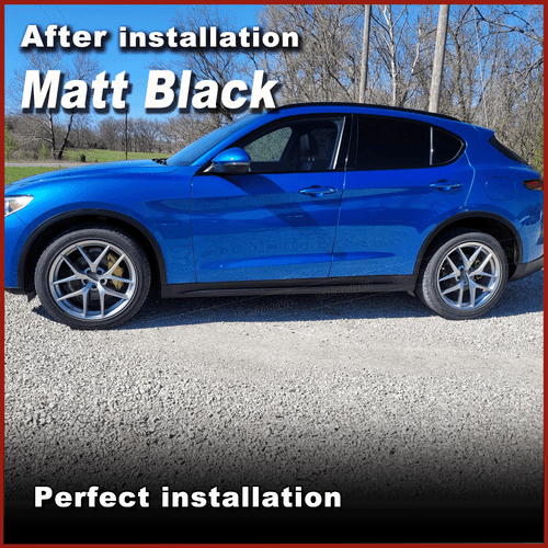 Guardabarros de moldeo con arco de rueda lateral negro mate para Alfa Romeo Stelvio - Imagen 3 de 15