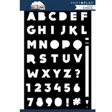Crafts PhotoPlay 6X9 Plastic Stencil Brainiac Alphabet Numbers Letters A-Z 0-9