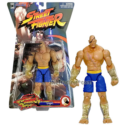Year 2005 Capcom Street Fighter 7 Inch Tall Figure SAGAT Player 1
