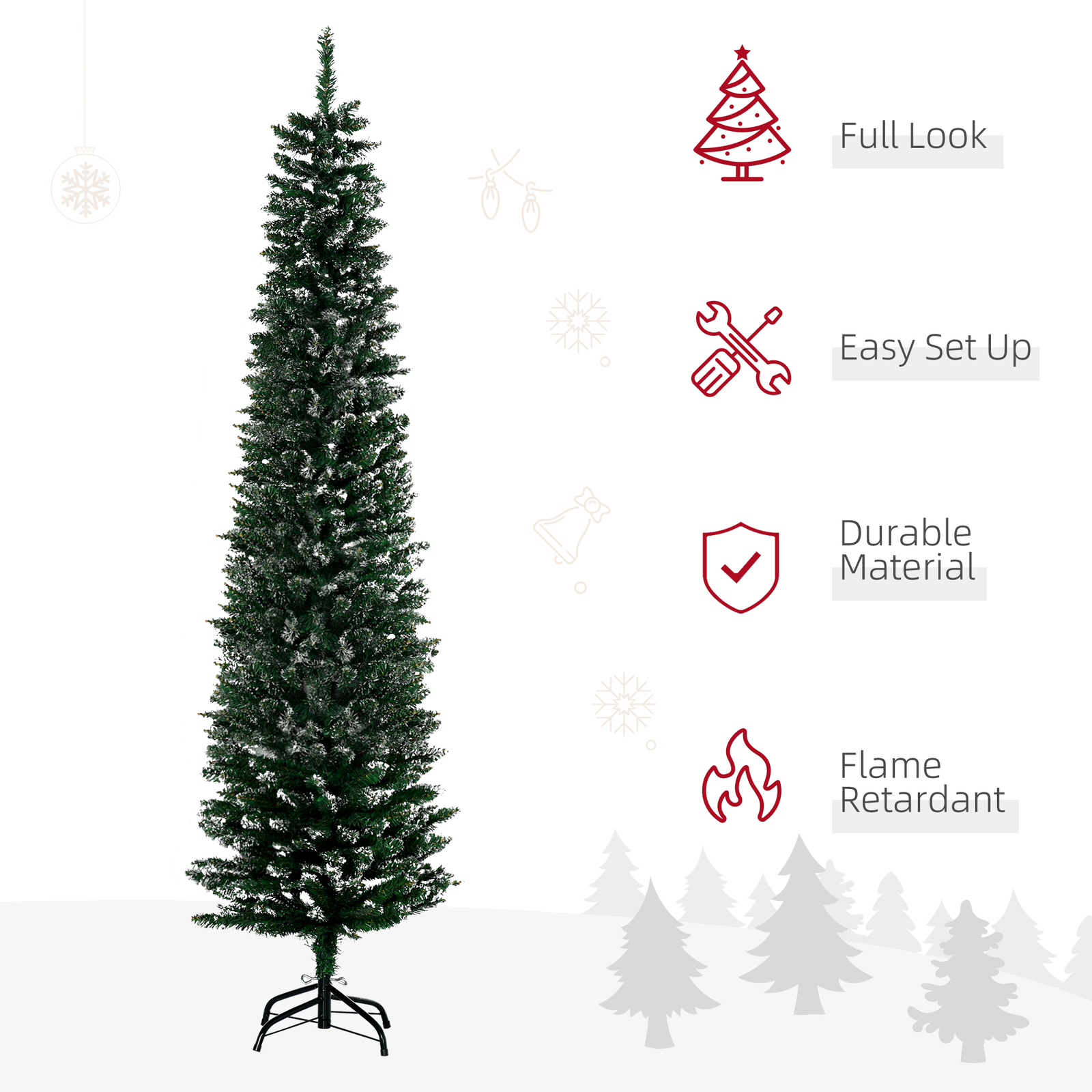 6FT Snow Dipped Christmas Tree Home Indoor Decoration
