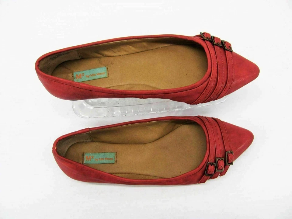 Zapato para mujer Miz Mooz M2 Weyland talla 7M rojo punta puntiaguda plano usado qp Foto 2 de 4