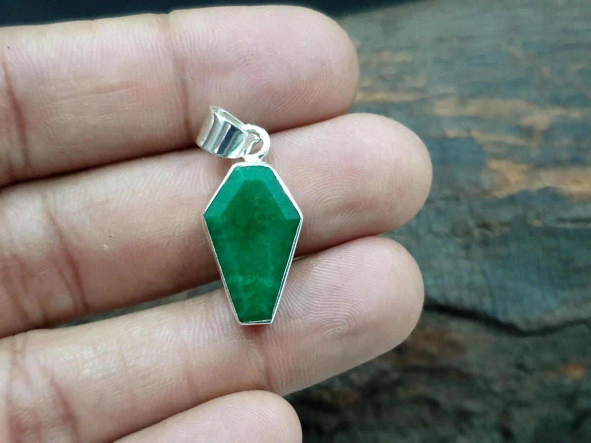 Emerald necklace shop sterling silver