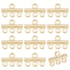 1box 12pcs Brass Chandelier Components Links Connector Column 9x14.5x2.5mm