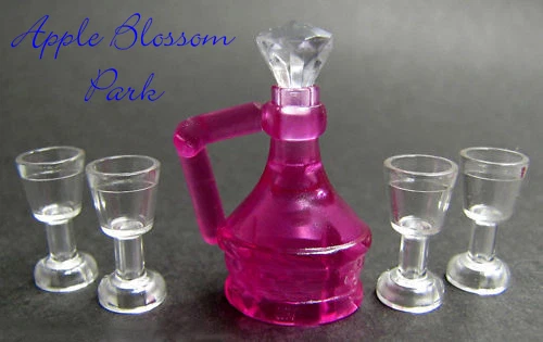 NUEVO Lego Belville Trans JARRA ROSA Friends jarra de comida con 4 tazas de copa de vino Foto 2 de 3