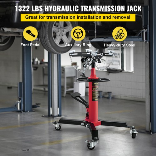 VEVOR Transmission Jack 1322 lbs 2-Stage Hydraulic High Lift Vertical Telescopic - Picture 2 of 12