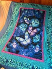 Quilt top: Handmade Quilt Top - Cosmic Butterflies -Variety Blues/ Purp 44" x66" — photo 1