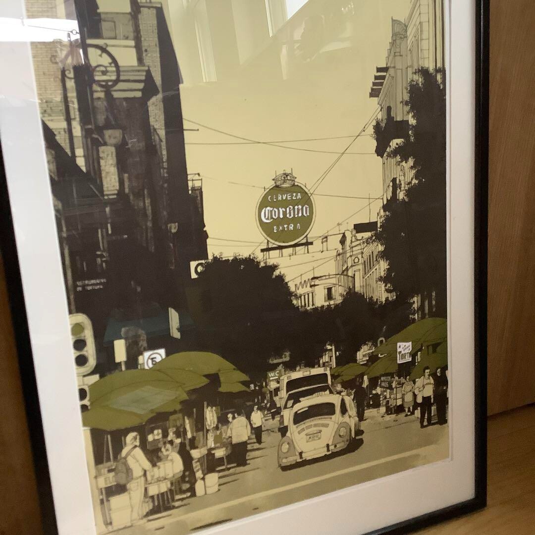 Evan Hecox / Mexico city Screen Print Signed and ED 20x16 in Used