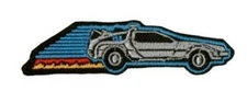 Back to the Future Movie Delorean Car 3.75" Wide Embroidered Iron on Patch