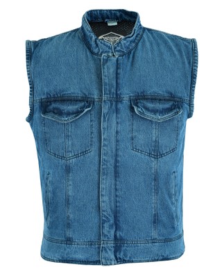 Jeans Gilet Moto Rustico Motociclista Gilet Taglio Invecchiato Club | eBay