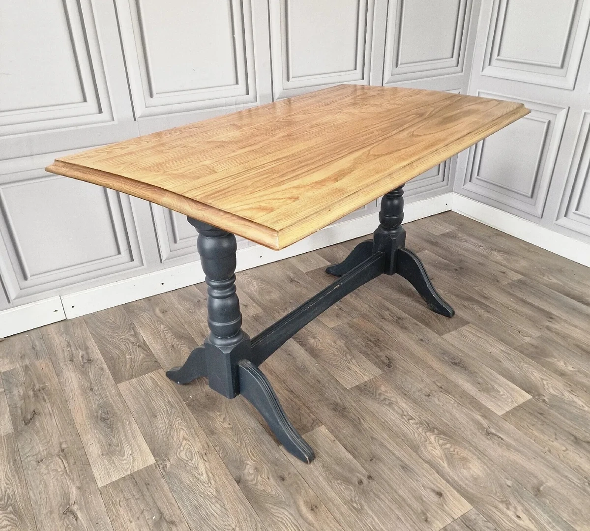 Solid wood rectangular cheap pedestal dining table