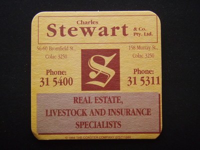 CHARLES STEWART & CO PTY LTD 56-60 BROMFIELD 158 MURRAY COLAC 315400 COASTER