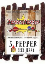 Jerky Jerks Hot 5 Pepper Extreme Heat Premium Beef Jerky 7oz