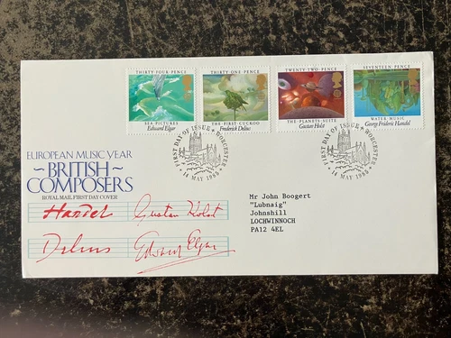 United Kingdom 1985 - British Composers stamps FDC Worcester