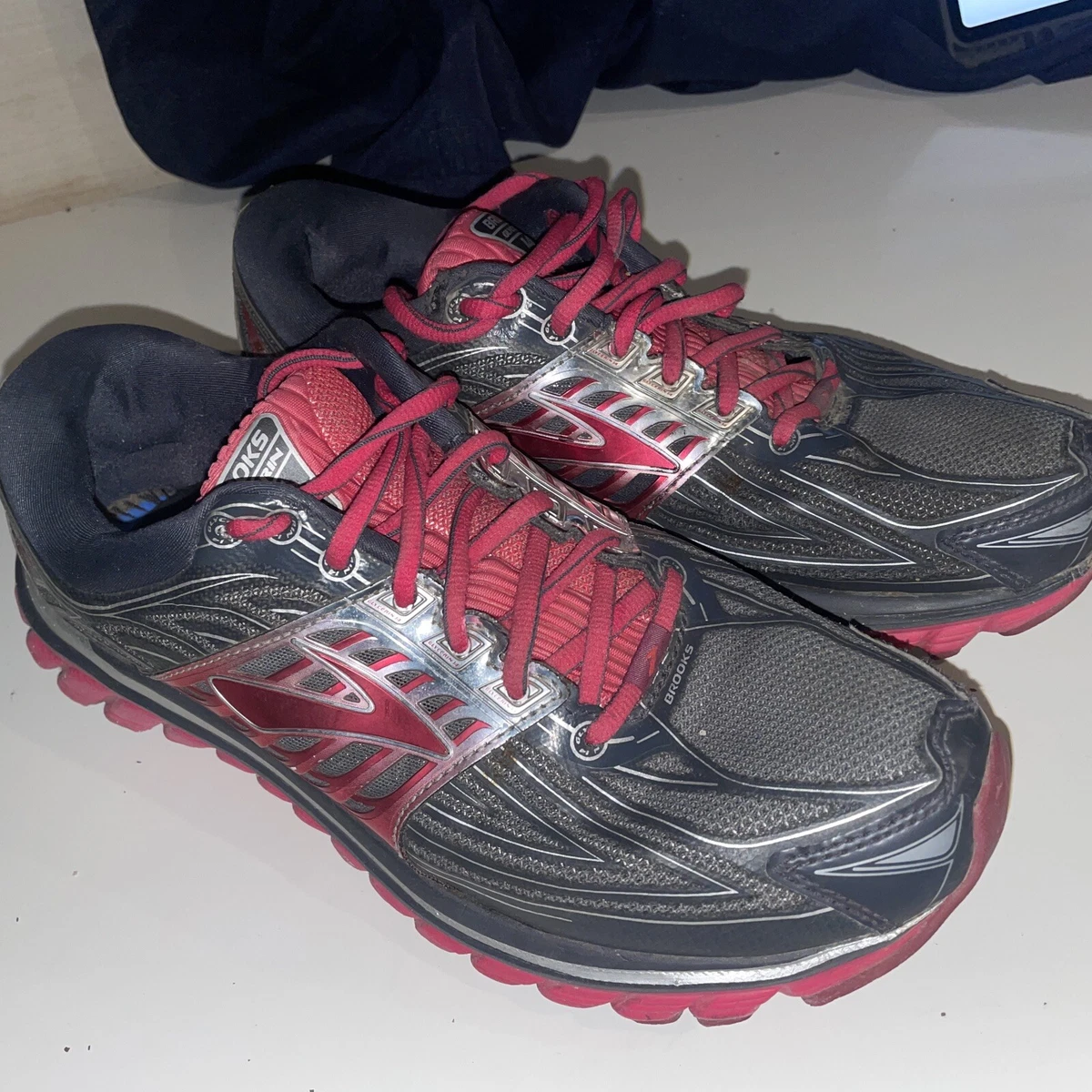 Brooks Glycerin 14 Women s Size 8 Grey Pink Athletic Running Jogging Shoes
