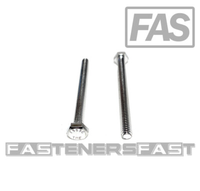 (10) 1/4-20x3 Chrome Stainless Steel Hex Cap Screws Chrome Hex Bolts 18-8