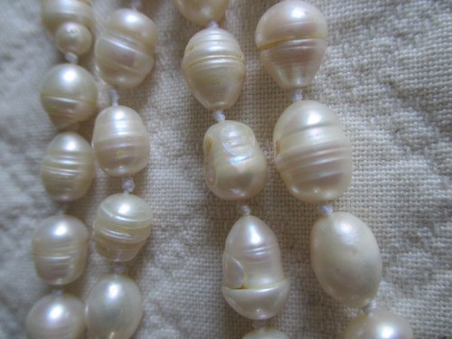 46" Continuous Strand Freshwater Pearl Necklace Cream Knotted - Picture 4 of 4