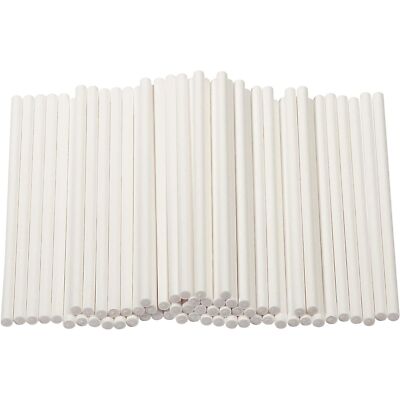 300 Pack 4'' Pop Lollipop Sticks Candy Cake Chocolate Sugar Paste Tools (White)
