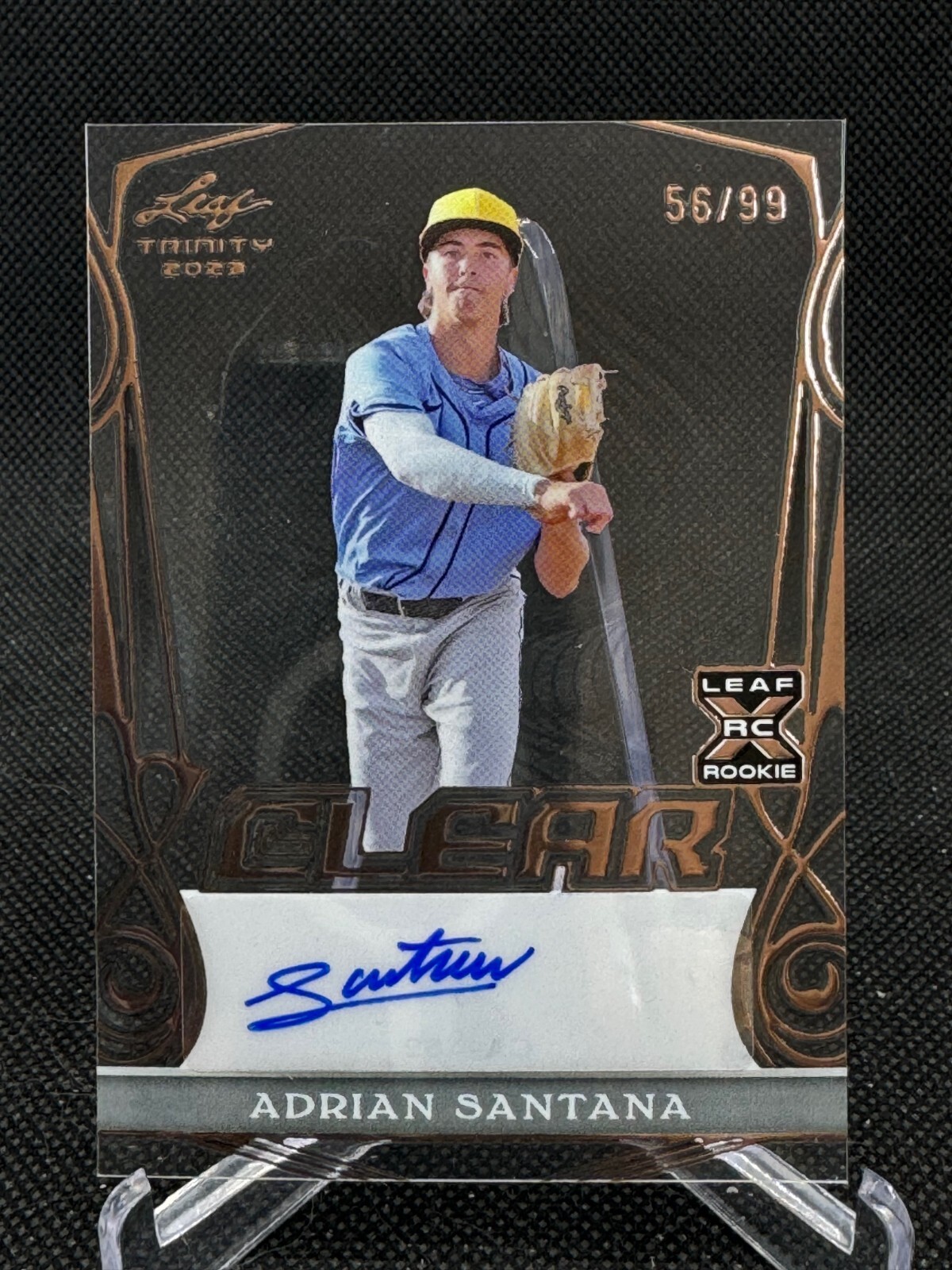 Adrian Santana 2023 Leaf Trinity Clear Auto XRC (Bronze) AUTO (SP /99) #CA-AS2