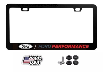 Ford Racing Parts License Plate Frame-Black Stainless Steel