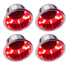 4X Stainless Steel Cup Drink Holder RED LED for Marine Boat Truck RV Sofa