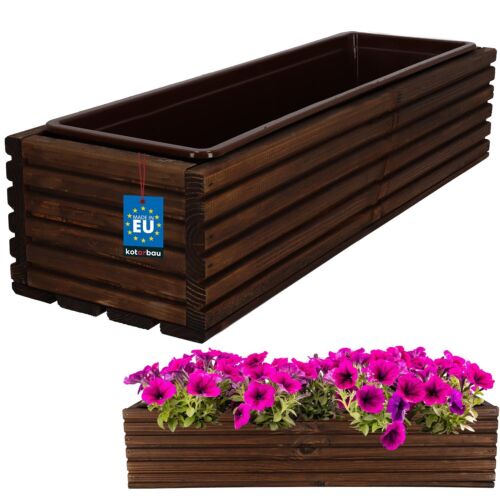 KOTARBAU® Blumenkasten aus Holz 64 x 20 cm mit Innentopf Balkonkasten Blumentopf - Bild 18 von 41