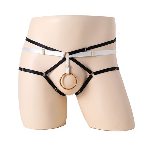 Men's Stretchy Jockstrap Harness Underwear O-ring Hollow Out Thong T-back Briefs - Picture 13 of 49